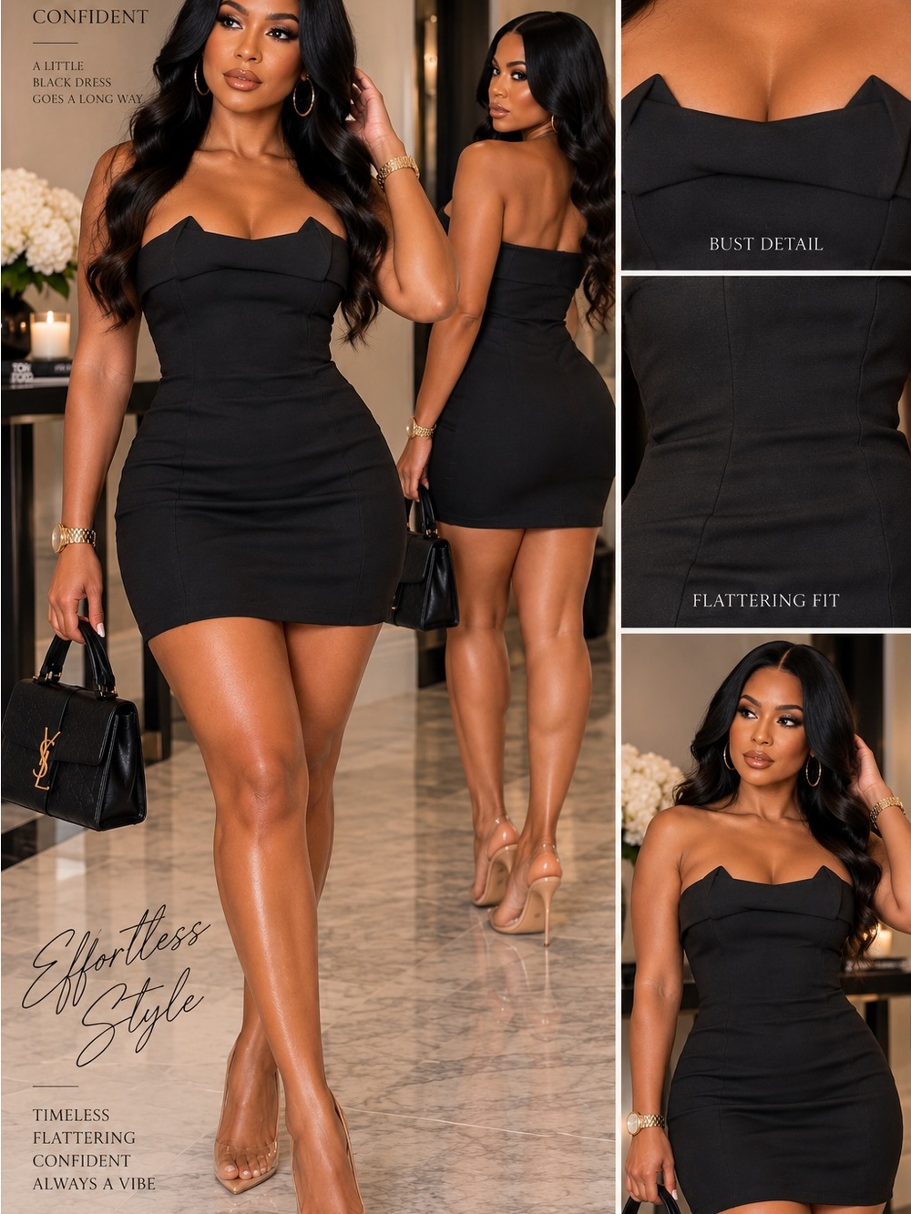 ASOS Black Strapless Bodycon Mini Dress
